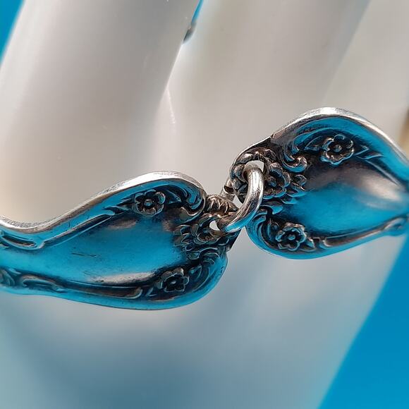 Vintage Silver Plate Bracelet, Flatware Jewelry, 6 1/4 Inches - Picture 2 of 11